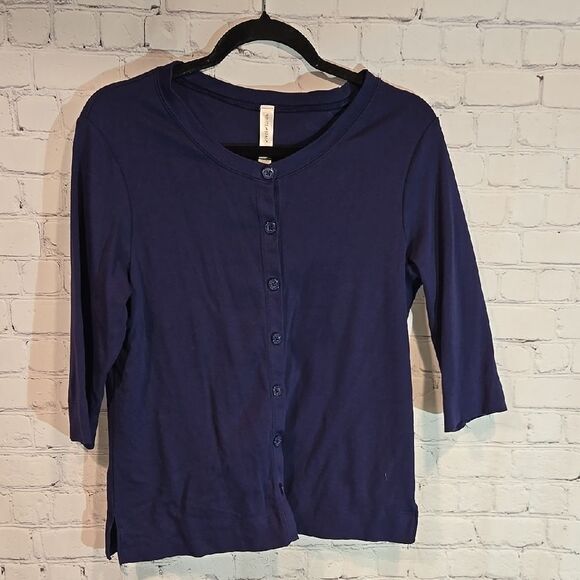 White Stag blue cotton button front top size S - Picture 1 of 7